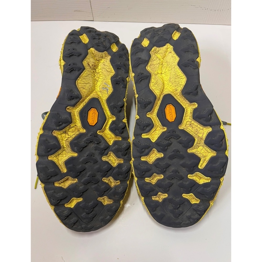 HOKA Speedgoat 5 Men's 12.5D Blue Yellow Trail Running Shoes Vibram No Insoles - Picture 4 of 6